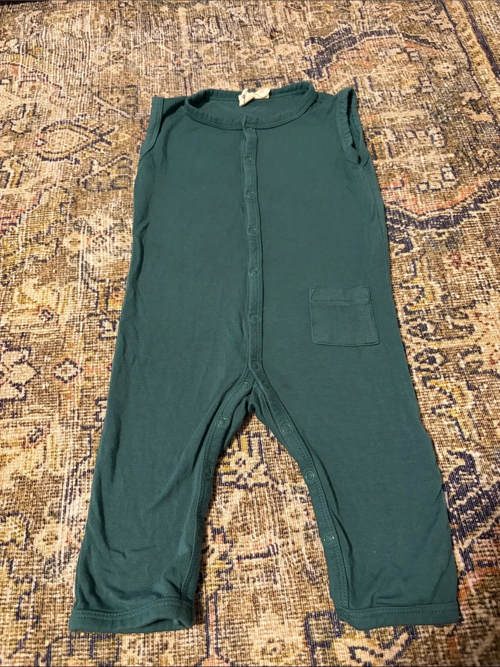 Sleeveless snap button-down romper